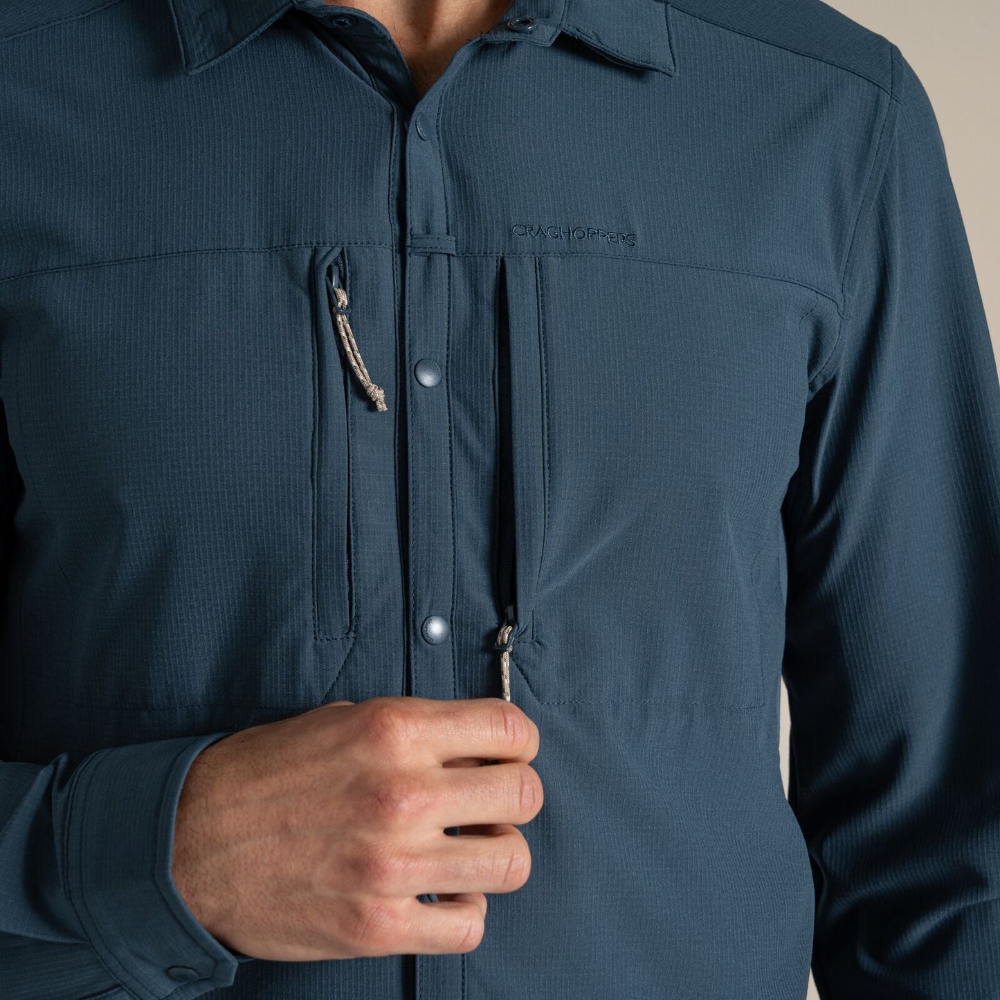 Craghoppers Mens NosiLife Pro V UPF Long Sleeve Shirt