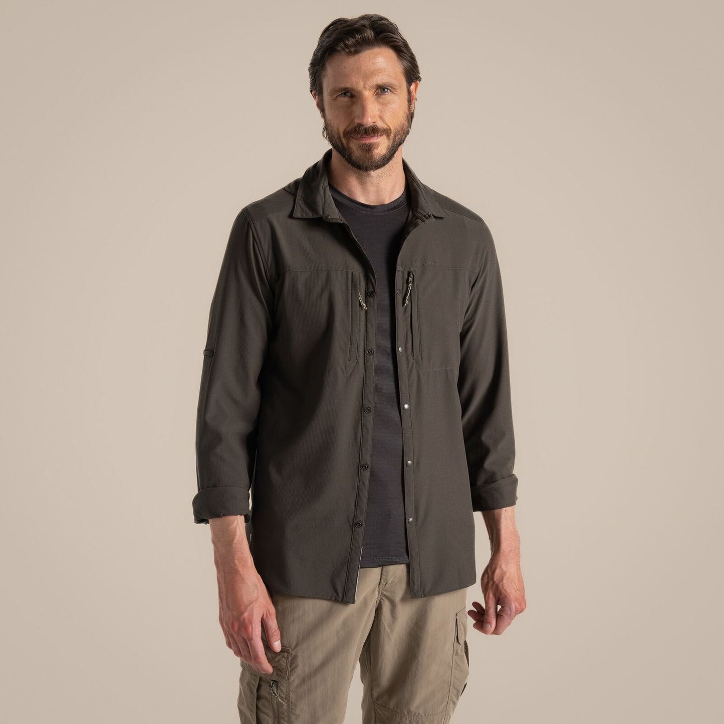 Craghoppers Mens NosiLife Pro V UPF Long Sleeve Shirt