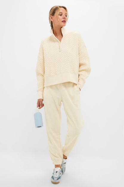 Buttercream Quilted Lucas Quarter Zip