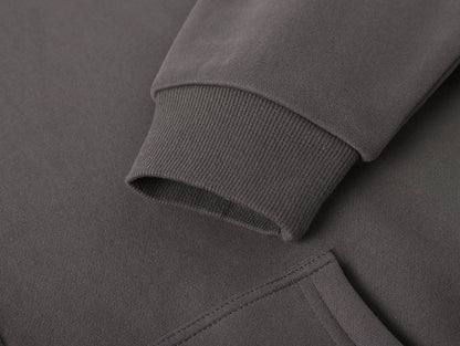 360 GSM CROPPED FIT 'FOG GRAY' ZIP-UP HOODIE