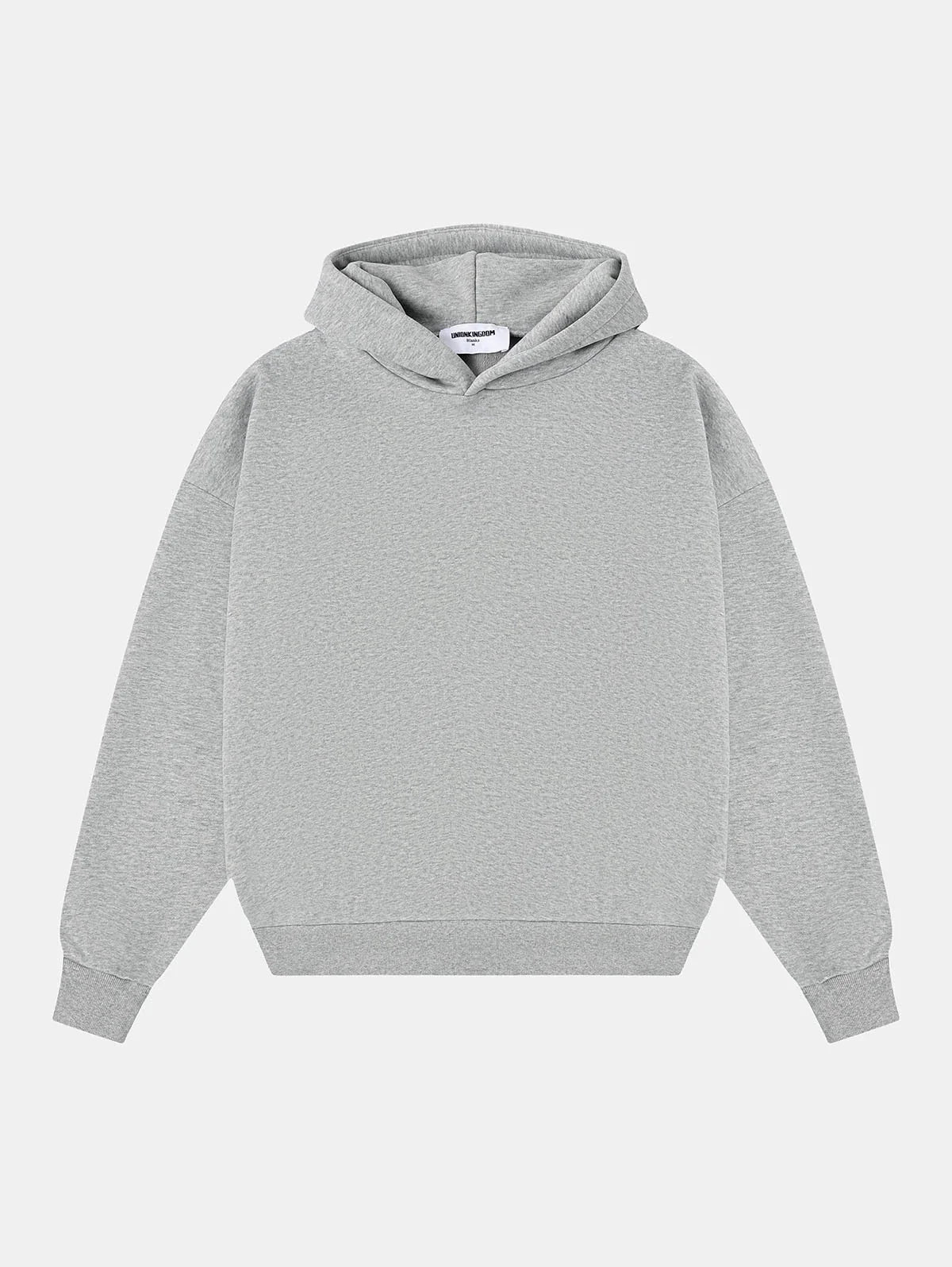 500 GSM BOXY CROPPED 'FLOWER GRAY' HOODIE