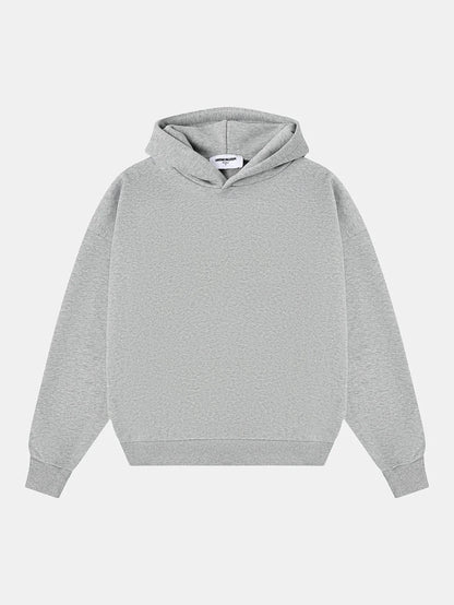 500 GSM BOXY CROPPED 'FLOWER GRAY' HOODIE
