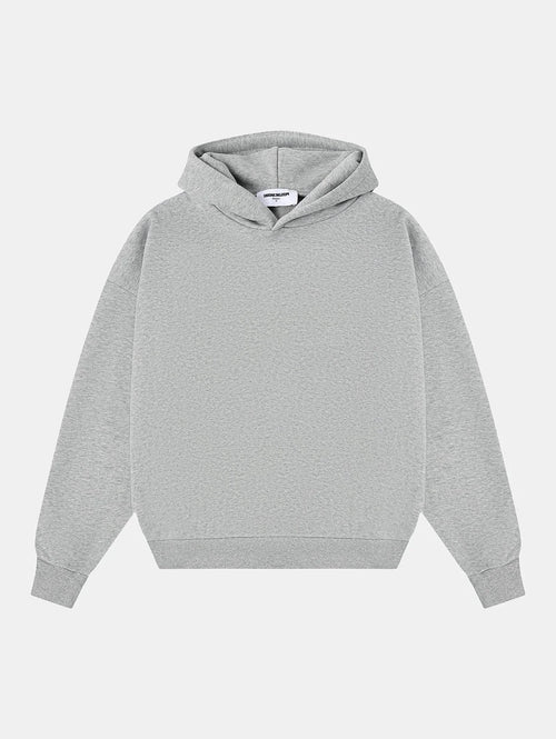 500 GSM BOXY CROPPED 'FLOWER GRAY' HOODIE