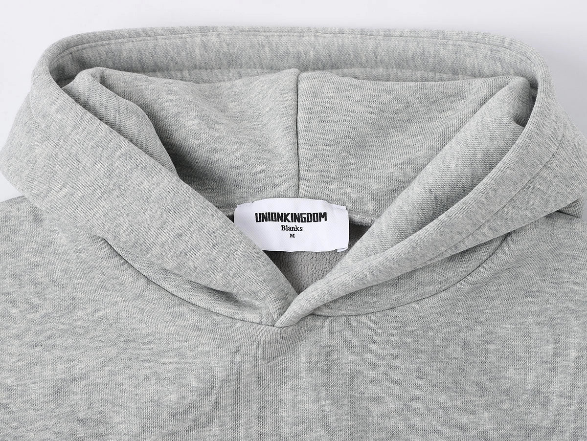 500 GSM BOXY CROPPED 'FLOWER GRAY' HOODIE